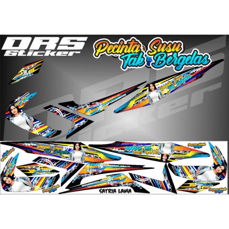 Jual (COD)Les STICKER striping variasi Stiker motor satria fu barong Fu