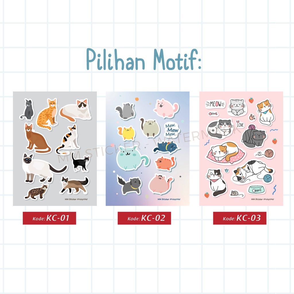 Jual Sticker Kucing Lucu/ Sticker Vinyl/ Sticker Anak | Shopee Indonesia