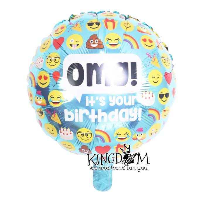 Jual Balon Bulat Emoticon Balon Foil Happy Birthday Balon Motif Emoji Shopee Indonesia