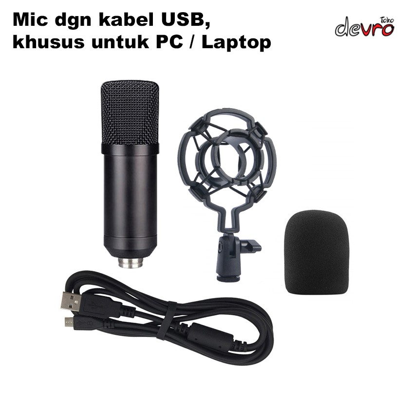 Jual Microphone Condenser Mikrofon Kondenser Kabel Usb Taffstudio Bm Shopee Indonesia