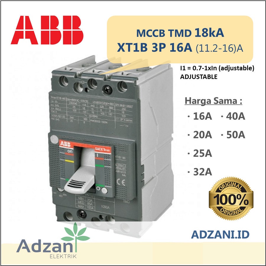 Jual [ABB] MCCB 3P 18kA XT1B TMD 1SDA066 Tmax XT1 | Shopee Indonesia