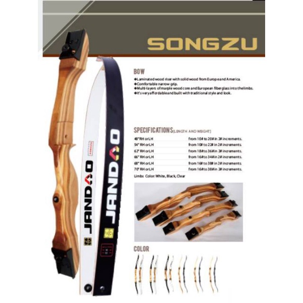 Jual Busur Sanlida Wooden Recurve Bow Standard Bow Jandao Sanlida Songzu Busur Panah 2293