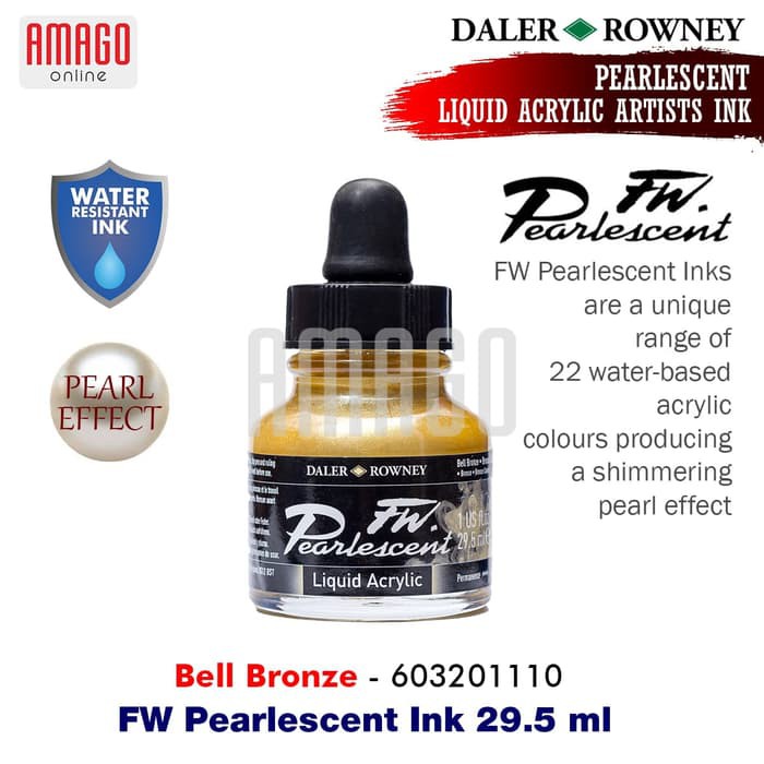 Jual DALER-ROWNEY - FW Pearlescent Ink 29.5 ml - Liquid Acrylic Artists ...
