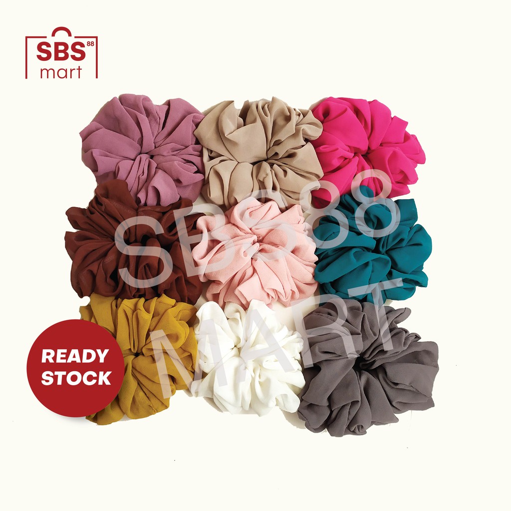 Jual Scrunchie Hijab Jumbo Ikat Rambut Cepol Cepol Hijab Bahan Ceruti Premium Lembut 