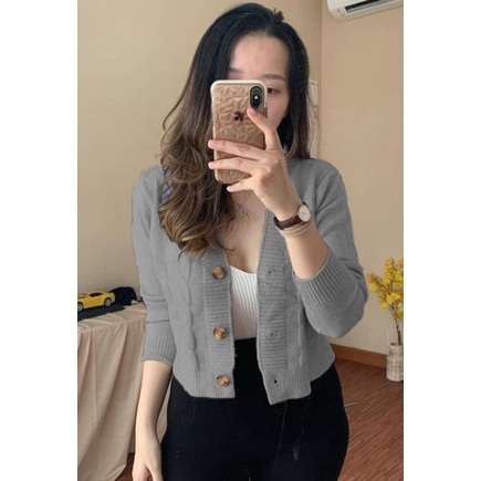 Jual Basic id fashion Cardigan wanita rajut Rosie / Outer Rajut premium ...
