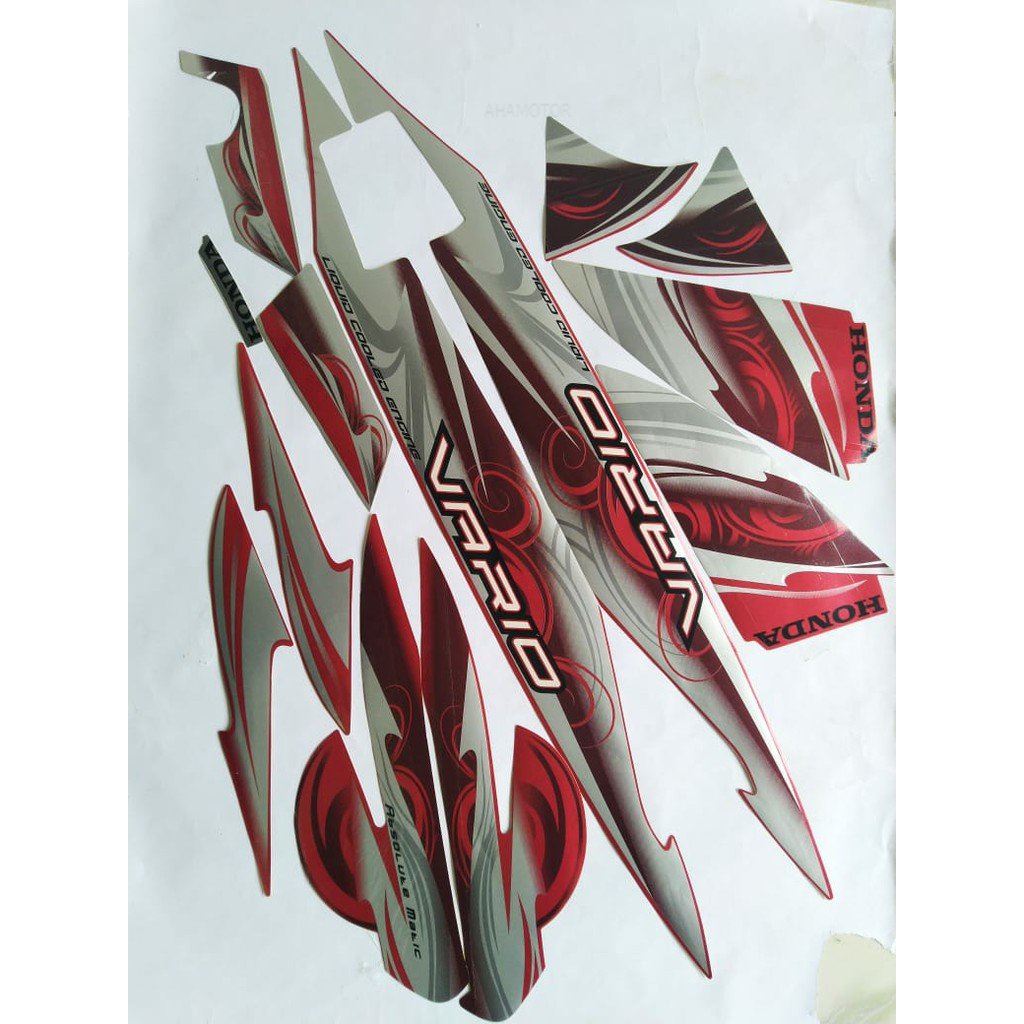 Jual stiker striping motor honda vario 110 2010 merah - AHAMOTOR