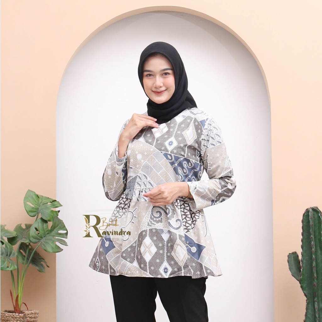 Jual Blouse Batik Ruffle | Shopee Indonesia