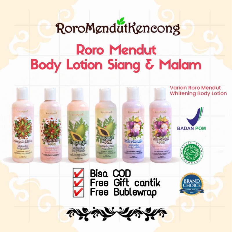 Jual [FREE GIFT] RORO MENDUT BODY LOTION SIANG DAN MALAM ( PAPAYA ...