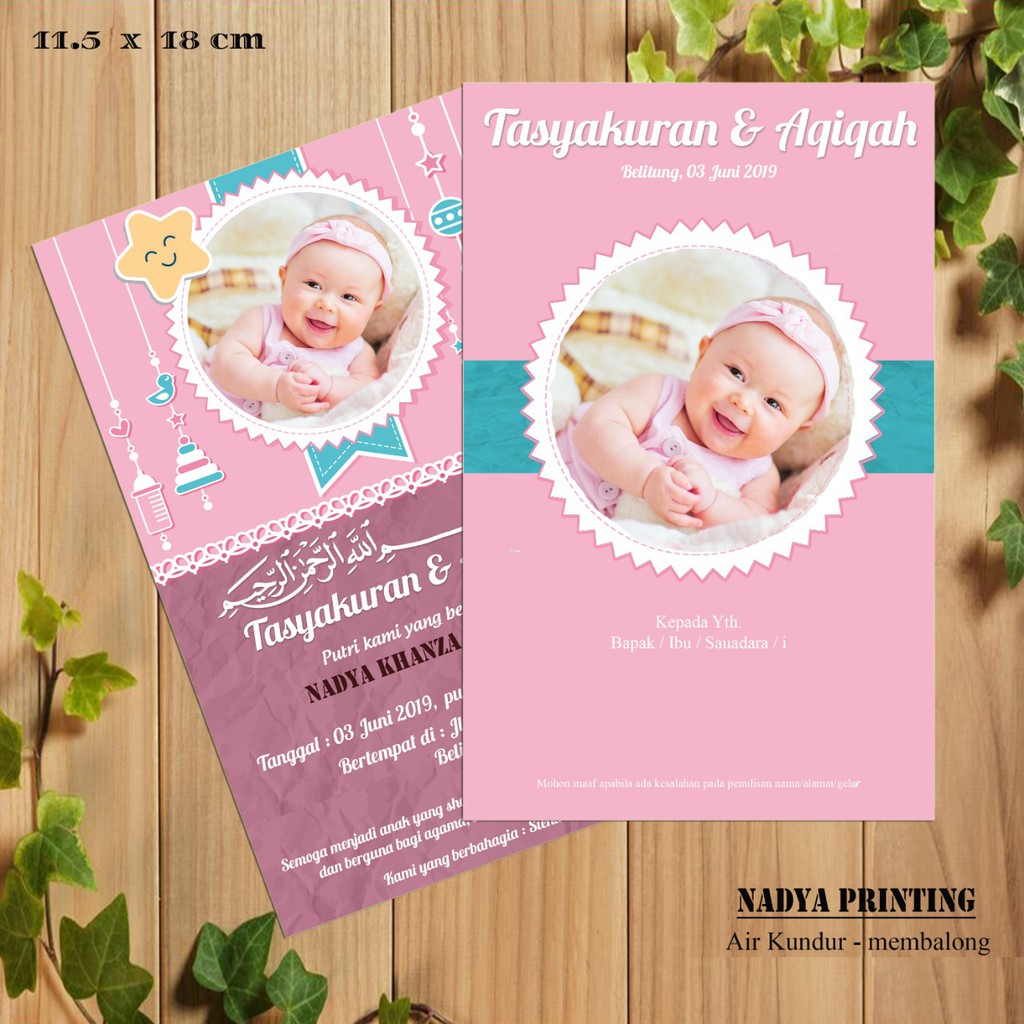 Jual UNDANGAN TASYAKURAN & AQIQAH 11.5 X 18 CM | Shopee Indonesia