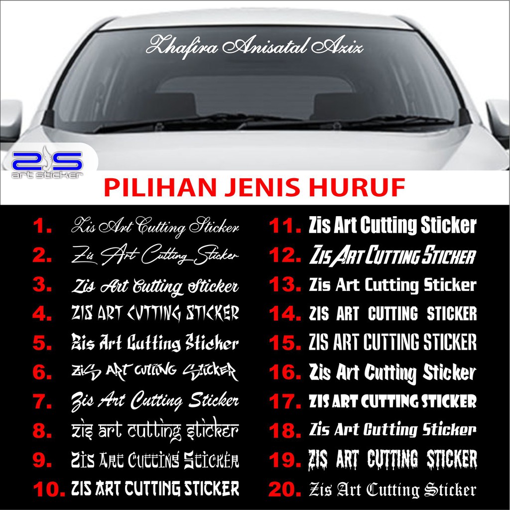 Jual Sticker Nama Kaca Mobil Sticker Mobil | Shopee Indonesia