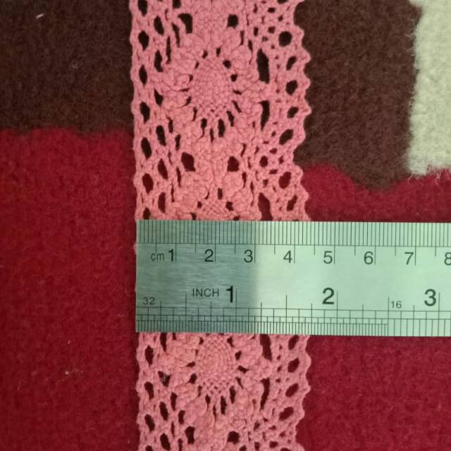 Jual Renda rajut cantik RJ119 warna pink tua ukuran 4 ,5cm(permeter ...