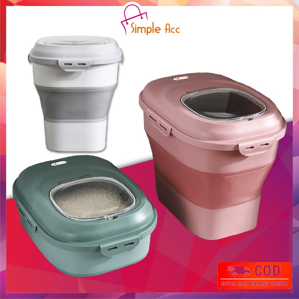 Jual HK87TR DO-C259 Tempat Penyimpanan Beras 25KG Foldable Rice ...