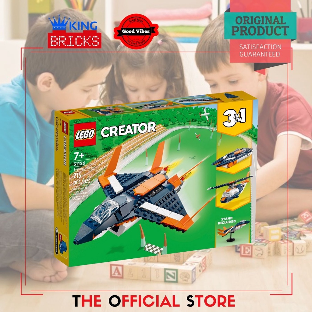Jual LEGO Original CREATOR 31126 Supersonic Jet - Mainan Anak Edukasi ...