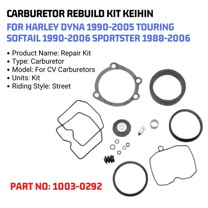 DS Carburetor Rebuild Kit For Keihin Butterfly Harley Davidson – Part #144636, Complete Repair Kit