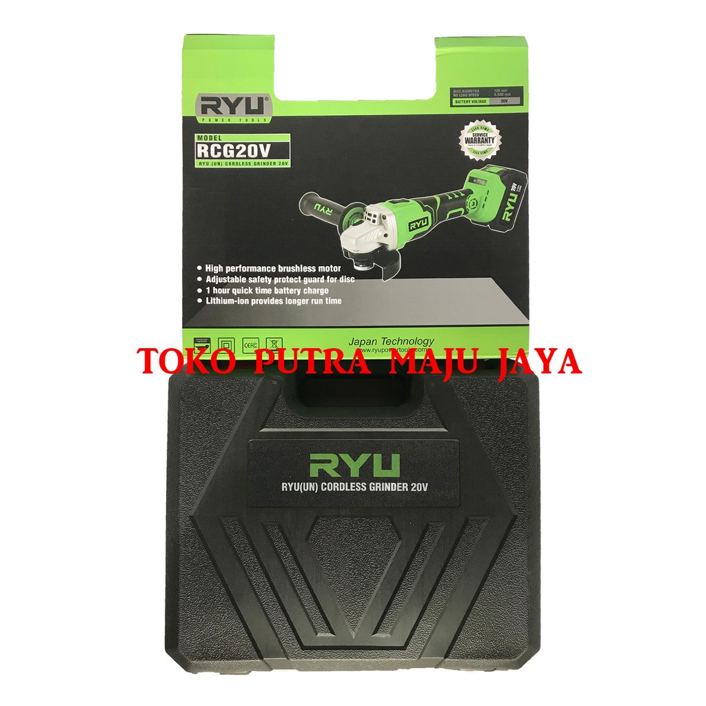 Jual MESIN GERINDA TANGAN RYU 20VOLT BATERAI CORDLESS GRINDER 4