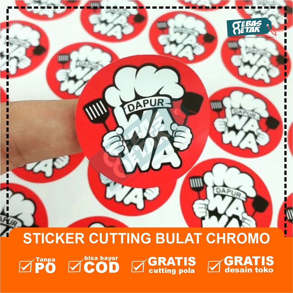 Jual CETAK STIKER CROMO CHROMO/ LABEL BULAT LABEL NAMA LABEL MAKANAN ...