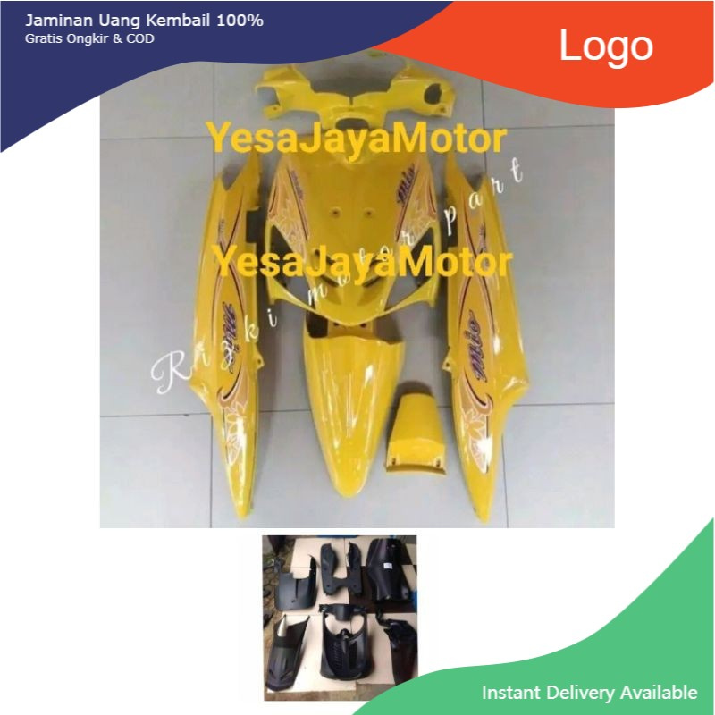 Jual Full Set Body Halus Kasar Mio Sporty Warna Kuning Plus Sticker