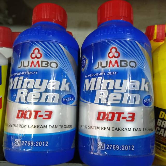 Jual BRAKE FLUID/MINYAK REM JUMBO DOT-3 MOTOR/MOBIL 300ML WARNA MERAH ...