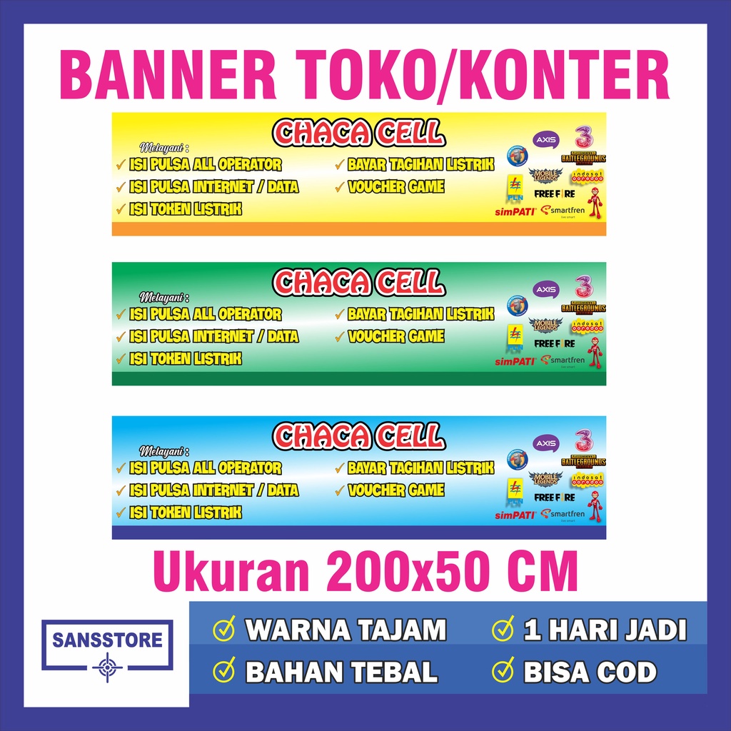 Jual BANNER KONTER SPANDUK KONTER BENNER BENER SPANDUK BALIHO | Shopee ...