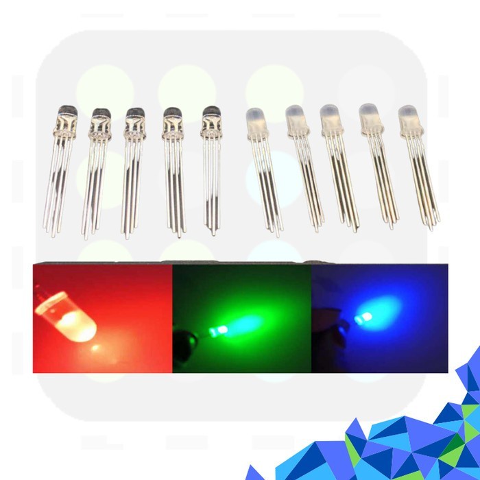 Jual LED RGB Diffused Common Anode 5mm 4 kaki Multicolor Ultra Bright ...
