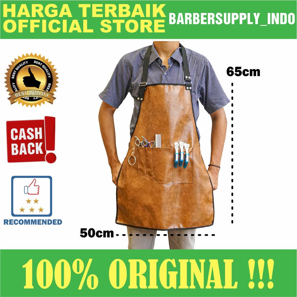 Jual Apron Barber leather Celemek Apron Kulit Barber Shop Premium ...