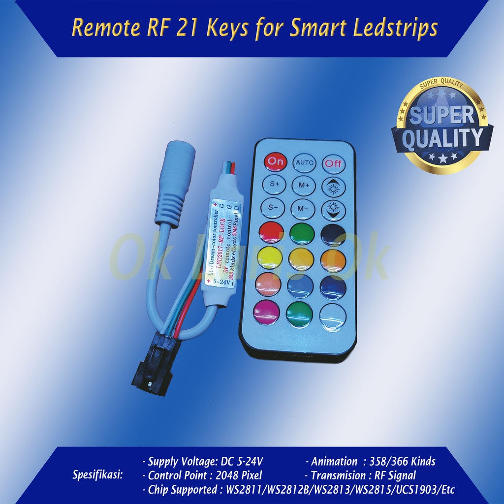 Jual Promo 21 Key Rf Smart Pixel Rgb Ws2811 Ws2812 Ws2812b Controller Shopee Indonesia 