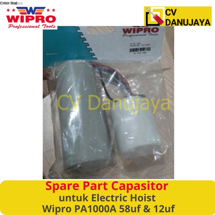 Jual Spare Part sparepart Capasitor untuk Electric Hoist Wipro PA1000A