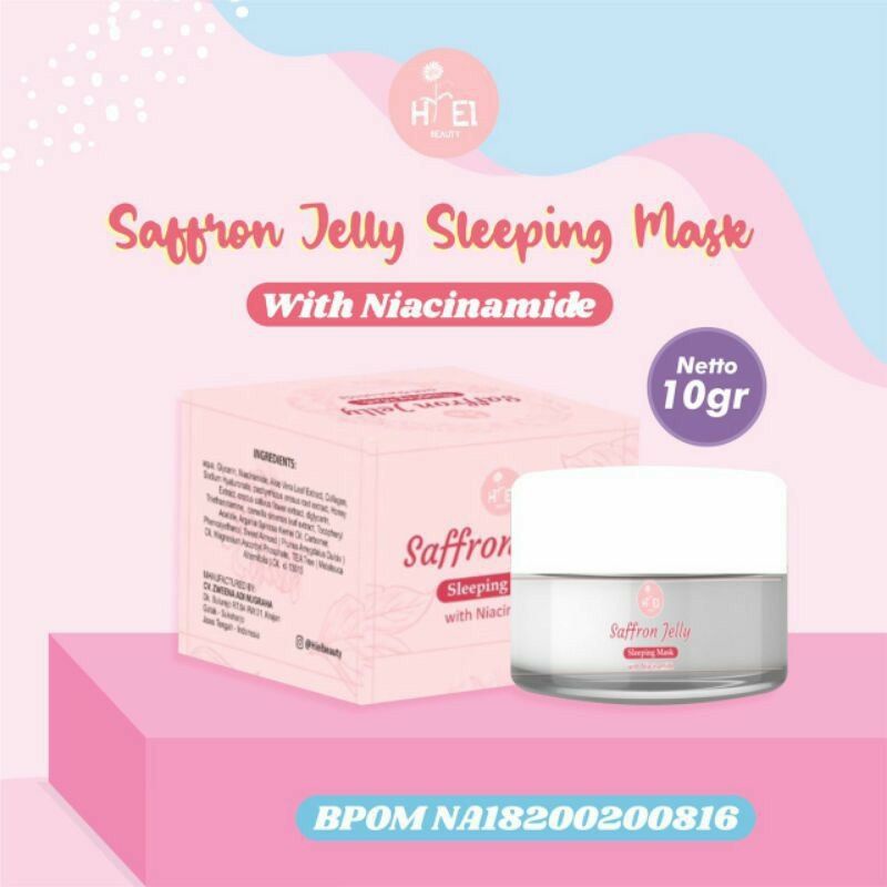 Jual HIELBEAUTY Saffron Jelly Sleeping Mask With Niacinamide (BPOM