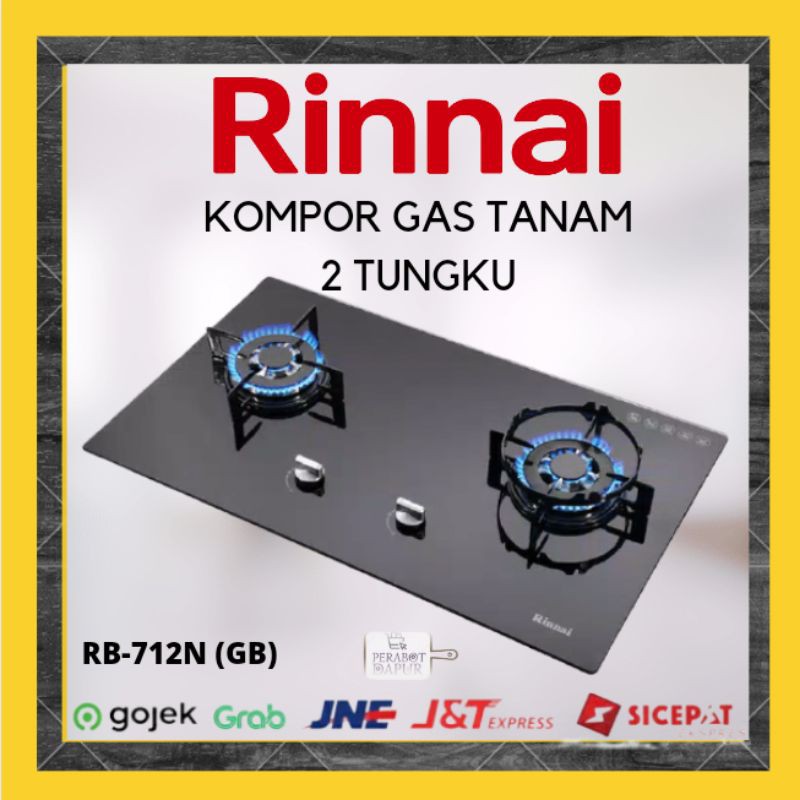 Jual Rinnai Kompor Gas Tanam Rinnai Kompor Gas 2 Tungku Rinnai RB-712N (GB)  | Shopee Indonesia