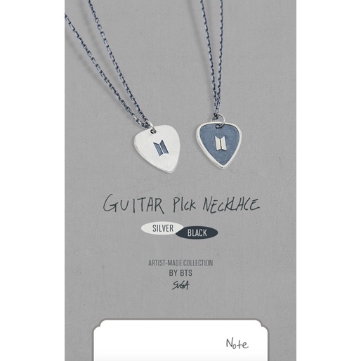 BTS Suga good Guitar Pick Necklace (Silver)- Artist-Made Collection