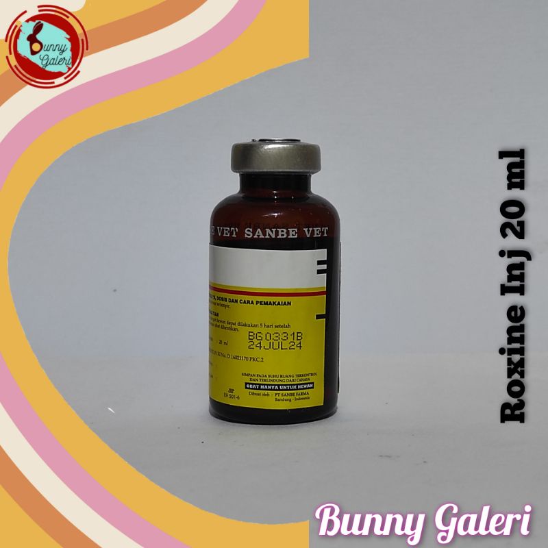 Jual ROXINE INJ 20 ml, Antibiotik injeksi dengan kandungan Enrofloxacin ...