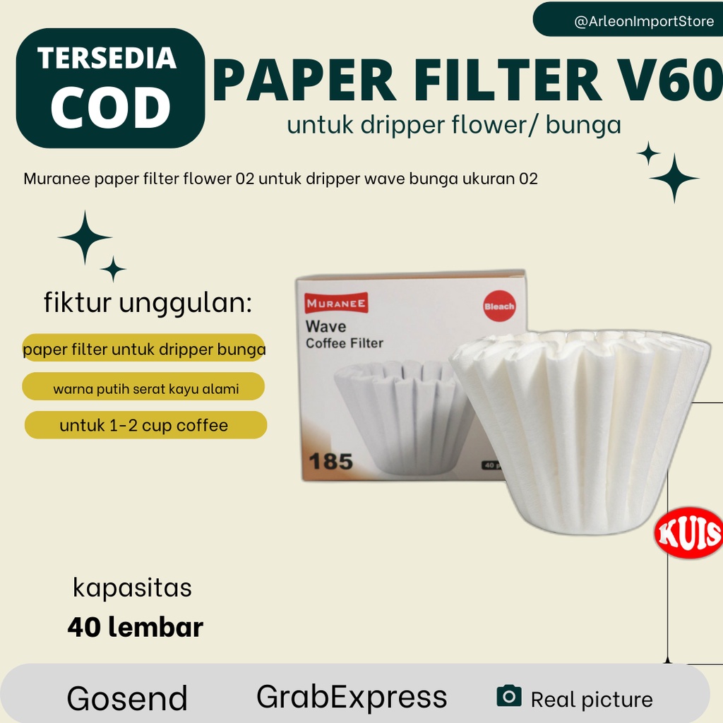 Jual Paper Filter Kalita Wave cup Isi 40 lembar Shopee Indonesia