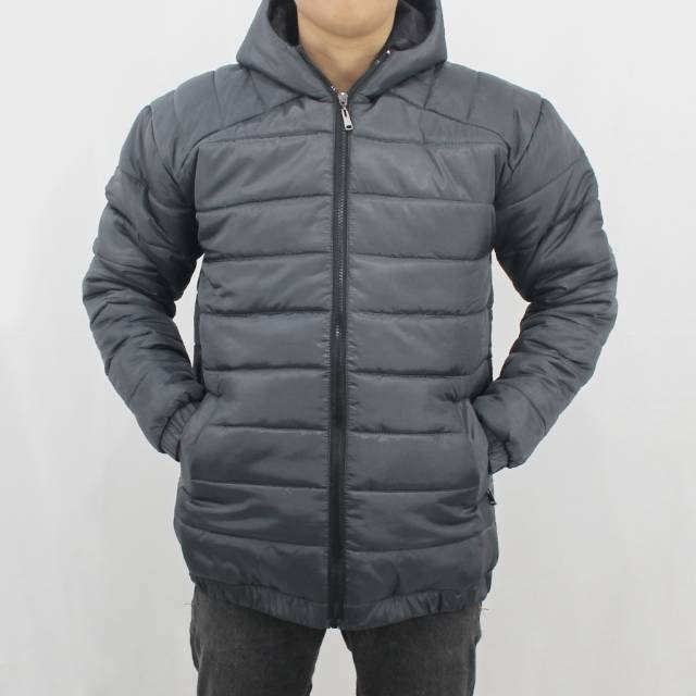 Jual JAKET TEBAL PUFFER PRIA WARNA ABU-ABU | Shopee Indonesia