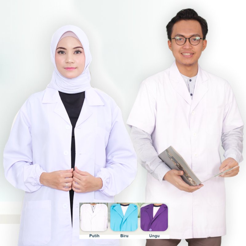 Jual Jas Laboratorium Seragam Lab Baju Praktek Klinik Pria Wanita