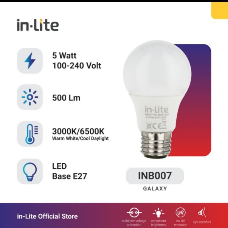 Jual lampu in-lite 5 watt INB007 (PUTIH) | Shopee Indonesia
