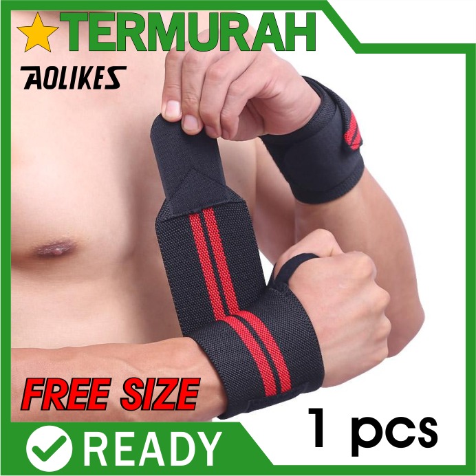 Jual AOLIKES Wrist Wrap Wraps Strap Weightlifting pergelangan tangan Shopee Indonesia