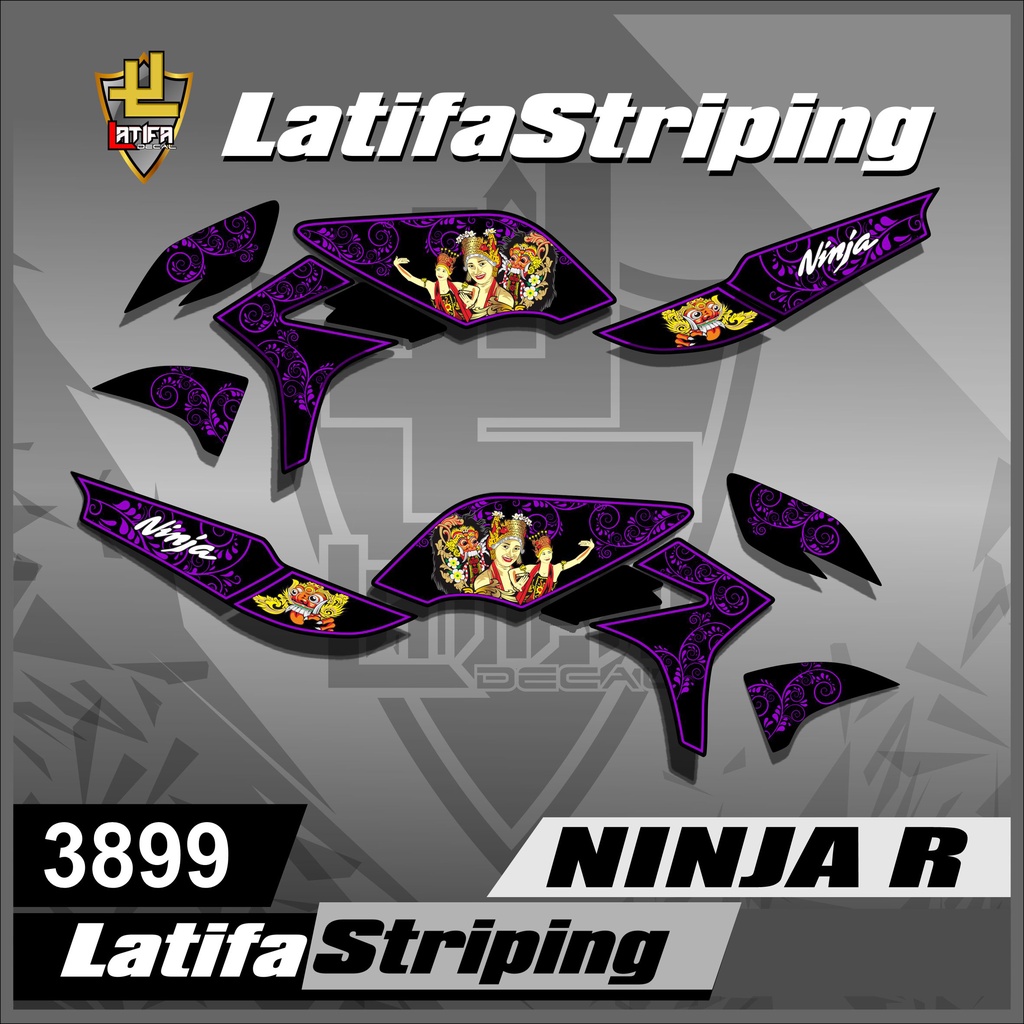 Jual 3899 Striping Motor Ninja R Lama Desain Barong Bali Stiker ready ...