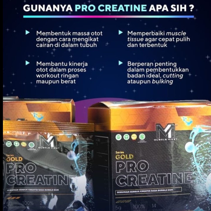Jual M1 Pro Gold Creatine Sachet Box 42 gram 7 sachet creatine powder ...