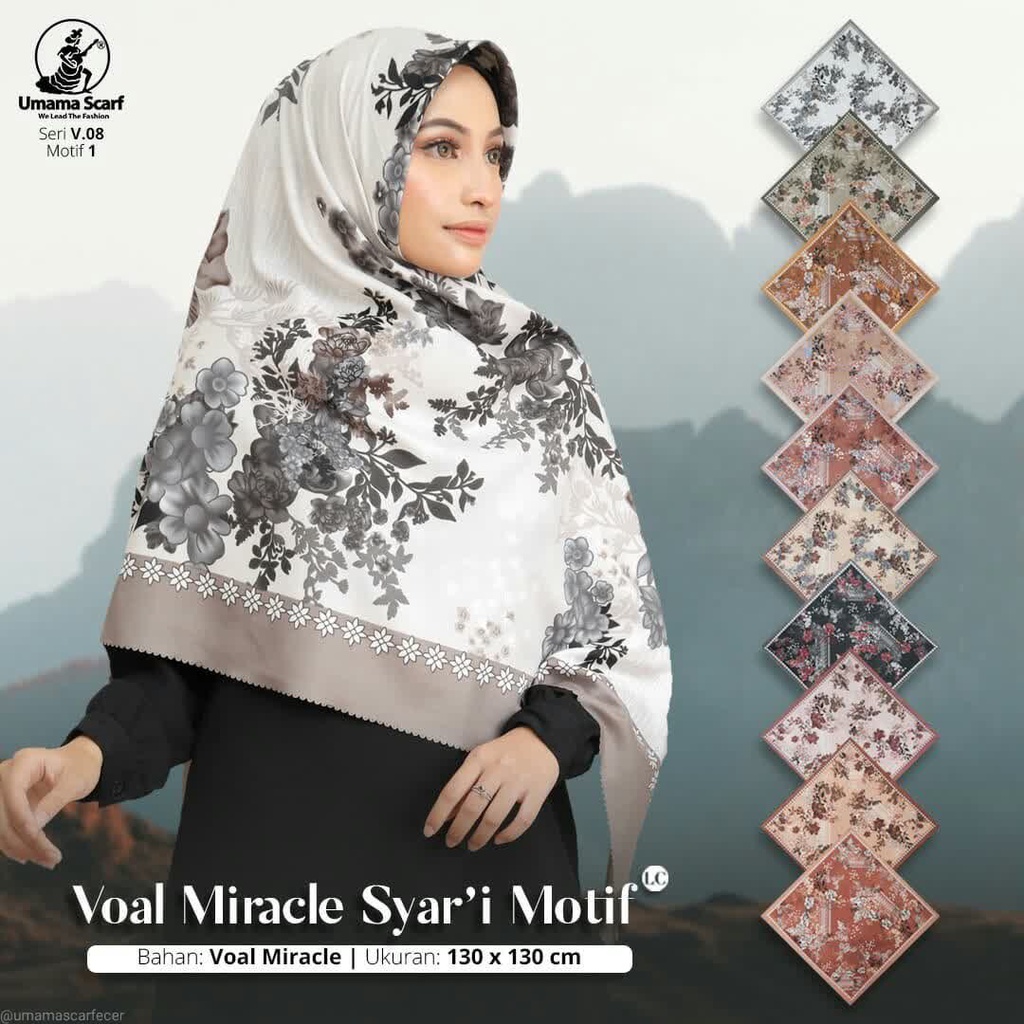 Jual jilbab segi empat jumbo syari ukuran 130x130 umama scarf bahan