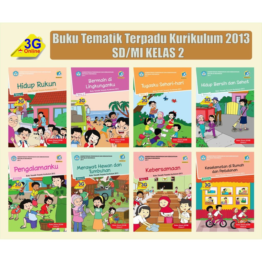 Jual Buku Tematik Terpadu Kurikulum 2013 SD/MI Kelas 2 Tema 1-8 ...