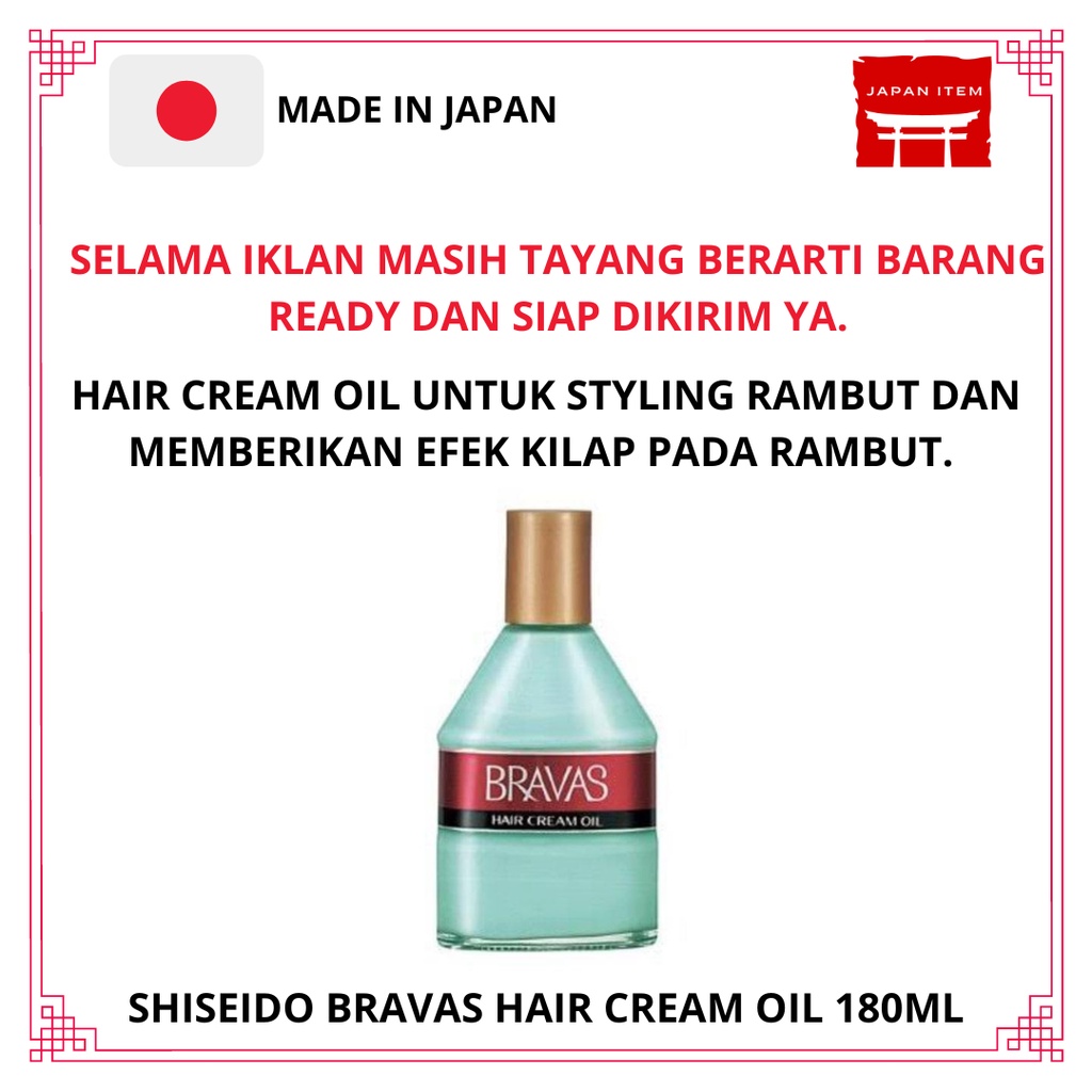 Jual Shiseido Bravas Hair Cream Oil 180 ml original Japan Shopee