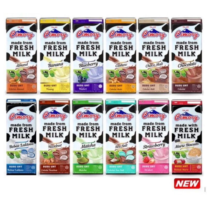 Jual Susu Cimory UHT 250ml 1 dus isi 24pcs varian lengkap bisa mix