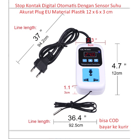 Jual Stop Kontak Digital Otomatis Dengan Sensor Suhu Akurat Plug EU ...