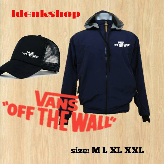 Jual Jaket parasut logo Vans off the wall bolak balik anti air