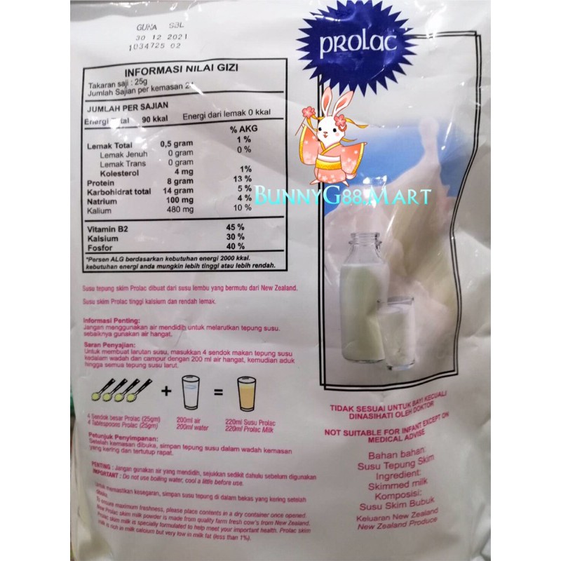 Jual PROLAC SUSU SKIM BUBUK/SKIM MILK POWDER/TEPUNG LOW FAT HIGH ...