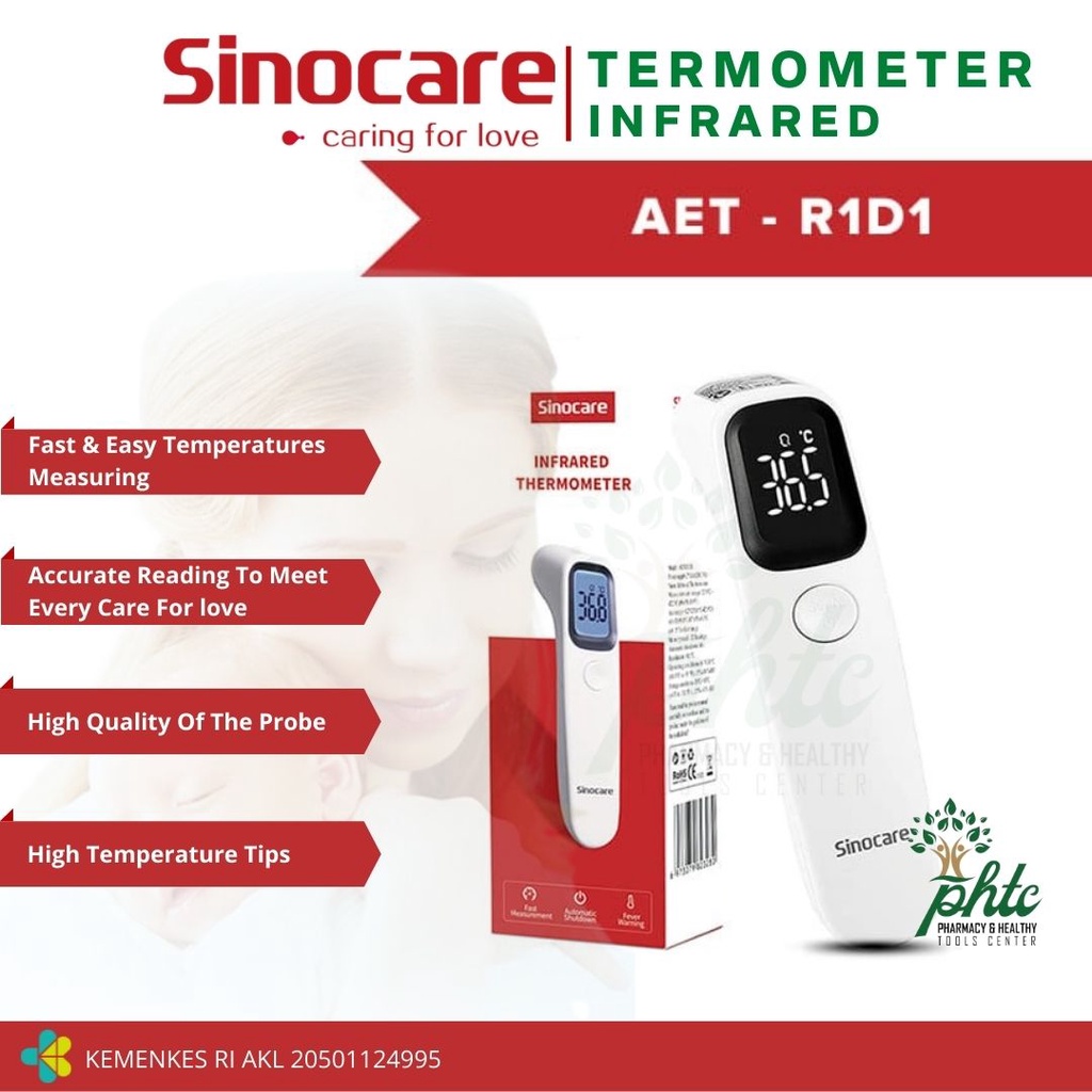 Jual SINOCARE AETR1D1 Termometer Infrared Non Contact Shopee Indonesia
