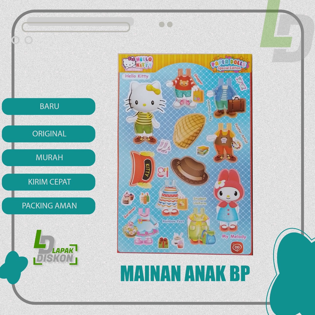 Jual Mainan BP Hello Kitty Anak Perempuan | Kertas Bongkar Pasang | BP