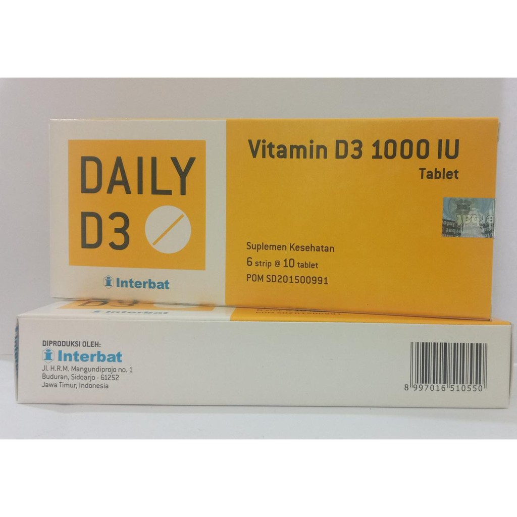 Jual DAILY D3 1000 BOX ISI 60 TAB - Vitamin D3 1000 IU | Shopee Indonesia