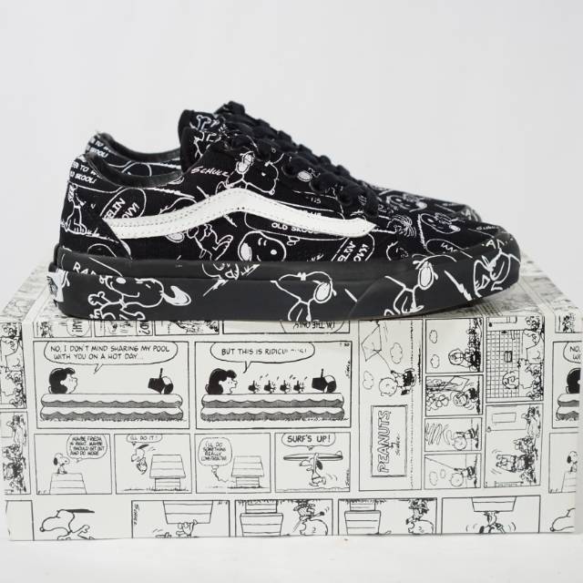 Jual Sepatu Vans Old Skool Peanuts Snoopy Black Premium High