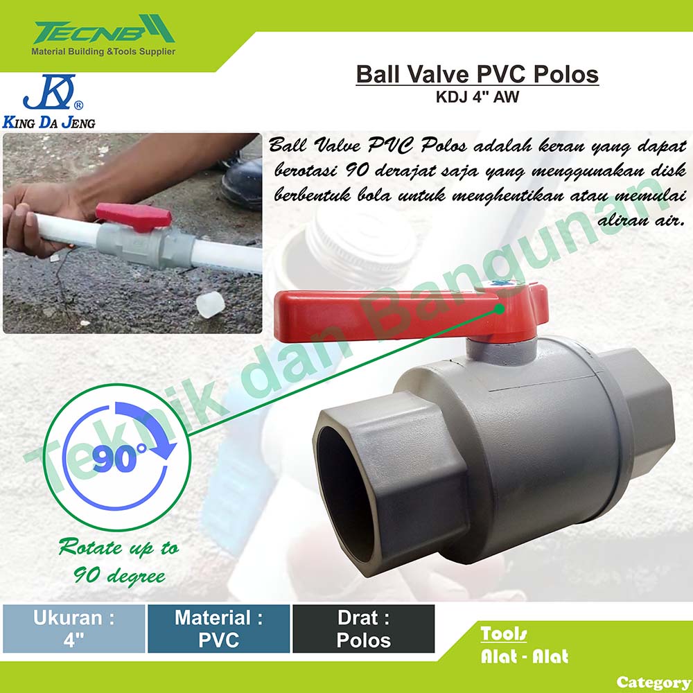 Jual Ball Valve Pvc Stop Kran Pvc Polos Kdj Made In Taiwan